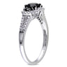 Ice Jewellery 1 CT Black and White Diamond TW 3 Stone Ring 10k White Gold - 75000001980 | Ice Jewellery Australia