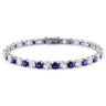 Ice Jewellery 14 1/4 CT TGW Created Blue & White Sapphire Bracelet Silver Length (inches): 7.25" - 75000002043 | Ice Jewellery Australia