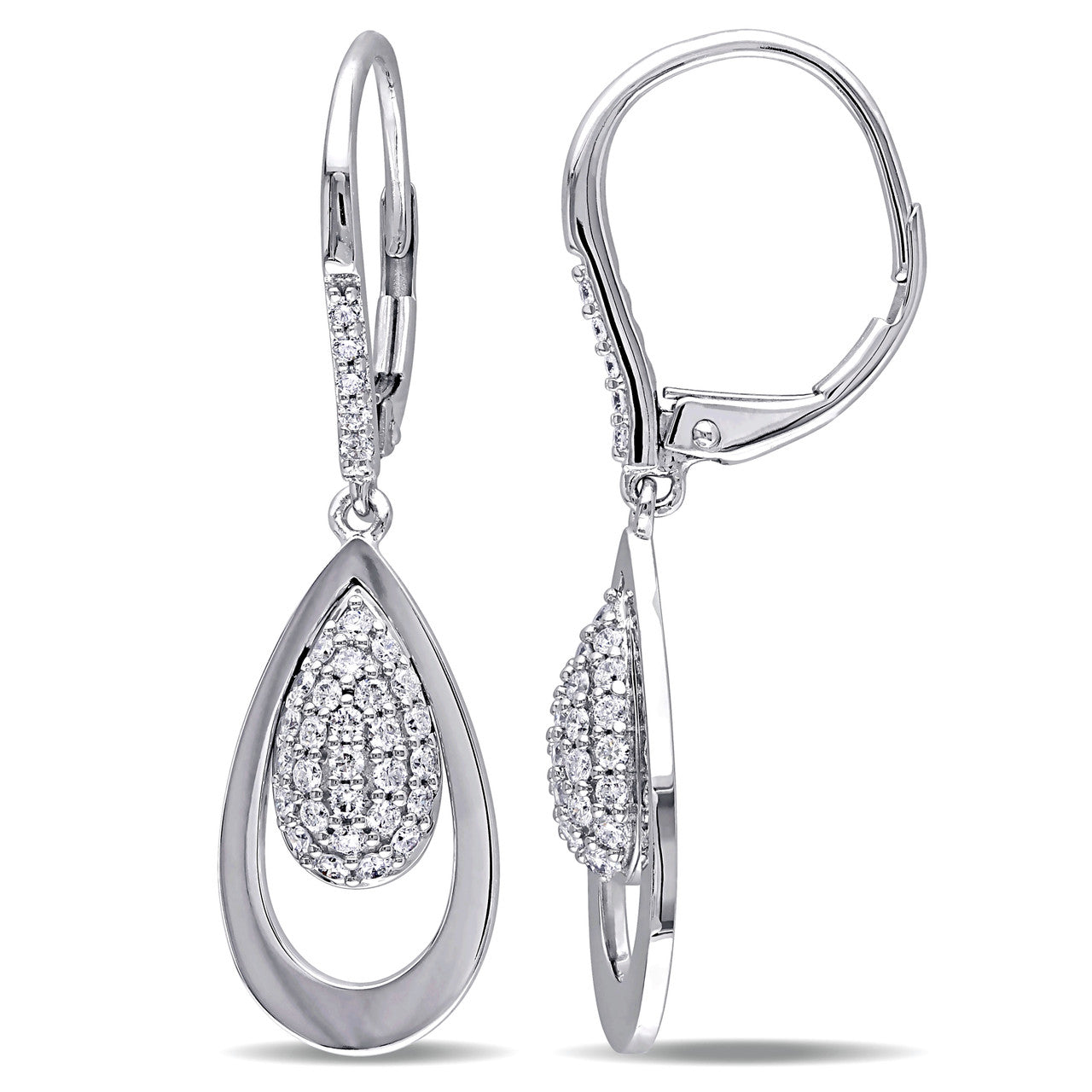Julianna B Diamond Leverback Earrings in 14k White Gold - 75000002118 | Ice Jewellery Australia