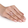 Ice Jewellery 3/8 CT Diamond TW & 9 7/8 CT TGW Morganite - CN White Sapphire Fashion Ring 14k Pink Gold GH SI - 75000003794 | Ice Jewellery Australia