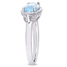 Ice Jewellery 2 7/8 CT Marquise Shape Blue & White Topaz Halo Ring in Sterling Silver - 75000003862 | Ice Jewellery Australia
