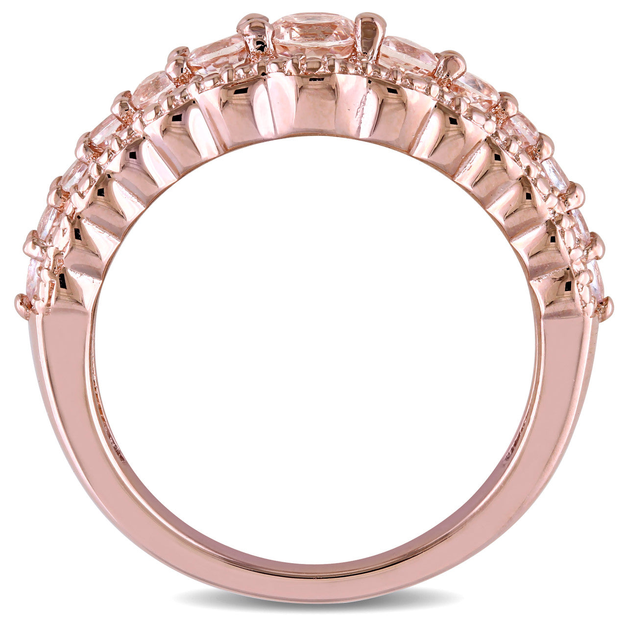 Ice Jewellery 1 CT TGW Morganite Fashion Ring Pink Silver Pink Plated - 75000003878 | Ice Jewellery Australia