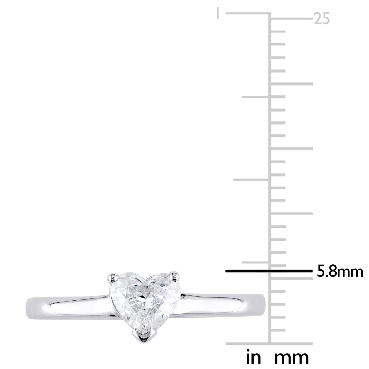 Ice Jewellery 1/2 CT Heart Diamond TW Fashion Ring 14k White Gold GH I1 | Ice Jewellery Australia