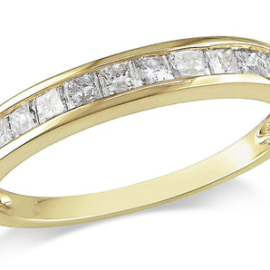Ice Jewellery 1/2 CT Princess Diamond TW Anniversary Ring 14k Yellow Gold GH I2;I3 - 7500040081 | Ice Jewellery Australia