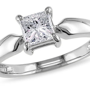 Ice Jewellery 3/4 CT Princess Diamond TW Solitaire Ring 14k White Gold I2;I3 - 7500040093 | Ice Jewellery Australia