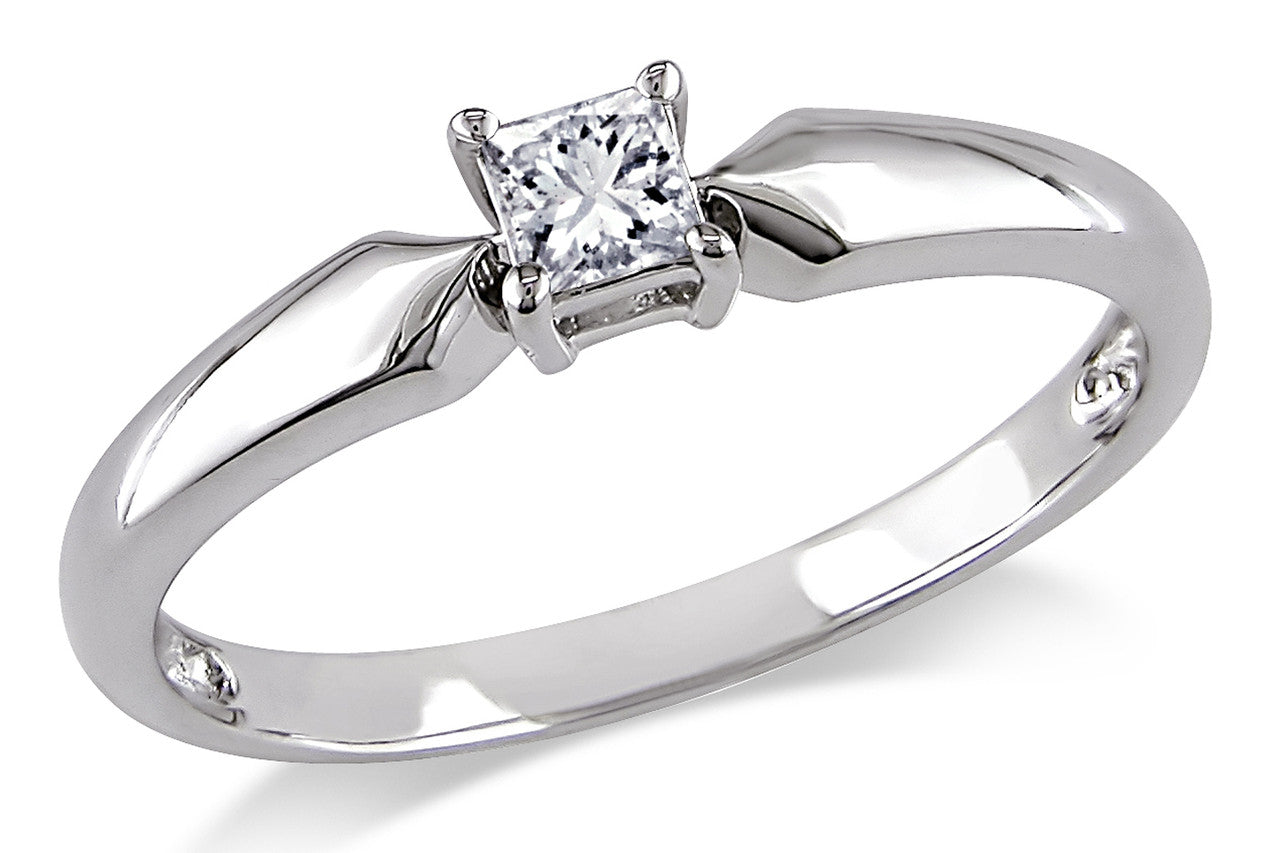 Ice Jewellery 1/5 CT Princess Diamond TW Solitaire Ring 10k White Gold I3 - 7500040095 | Ice Jewellery Australia
