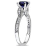 Ice Jewellery 1/4 CT Diamond TW & 1 CT TGW Created Blue Sapphire Ring 10k White Gold GH I2;I3 - 7500040128 | Ice Jewellery Australia