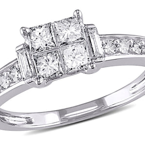 Ice Jewellery 5/8 CT Multi-shape Diamonds TW Ring 14k White Gold GH I1;I2 - 7500040149 | Ice Jewellery Australia