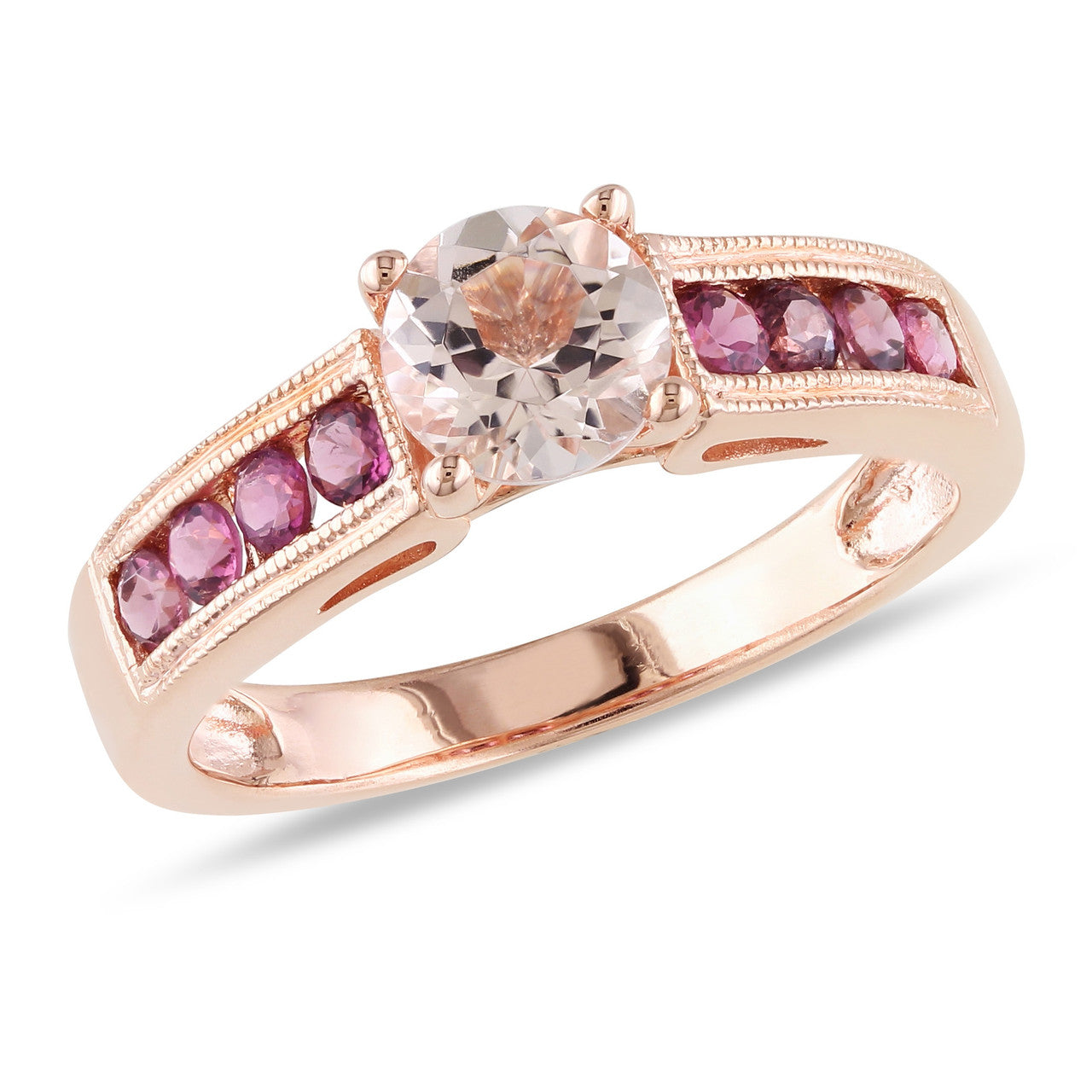 Ice Jewellery 1 1/6 CT TGW Pink Tourmaline Morganite Fashion Ring Pink Silver Pink Plated - 7500050411 | Ice Jewellery Australia