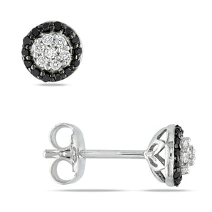 Ice Jewellery 1/4 Carat Black and White Diamond Sterling Silver Stud Earrings with Black Rhodium - 7500499408 | Ice Jewellery Australia