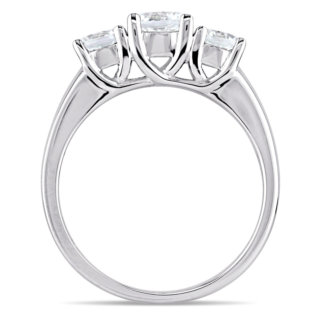 1 1 3 Carat Round Created White Sapphire Three Stone Engagement