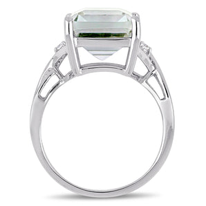Ice Jewellery 5 3/4 Carat Green Amethyst & White Topaz Cocktail Ring in Silver - 7500695323 | Ice Jewellery Australia