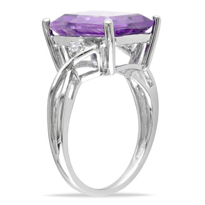 Ice Jewellery Amethyst & White Topaz Cocktail Ring in Sterling Silver - 7500696184 | Ice Jewellery Australia