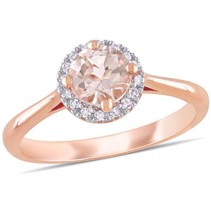 Morganite Rings - Rose Gold Diamond Rings