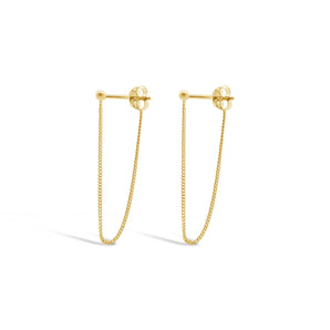 Ichu Tiny Ball Chain Drop Earrings Gold - JP3207G | Ice Jewellery Australia