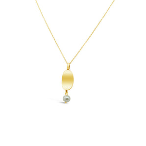 Ichu Curved Pearl Necklace Gold - RP1504G | Ice Jewellery Australia