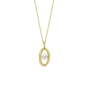 Ichu Oval'D Pearl Necklace Gold - RP0304G | Ice Jewellery Australia