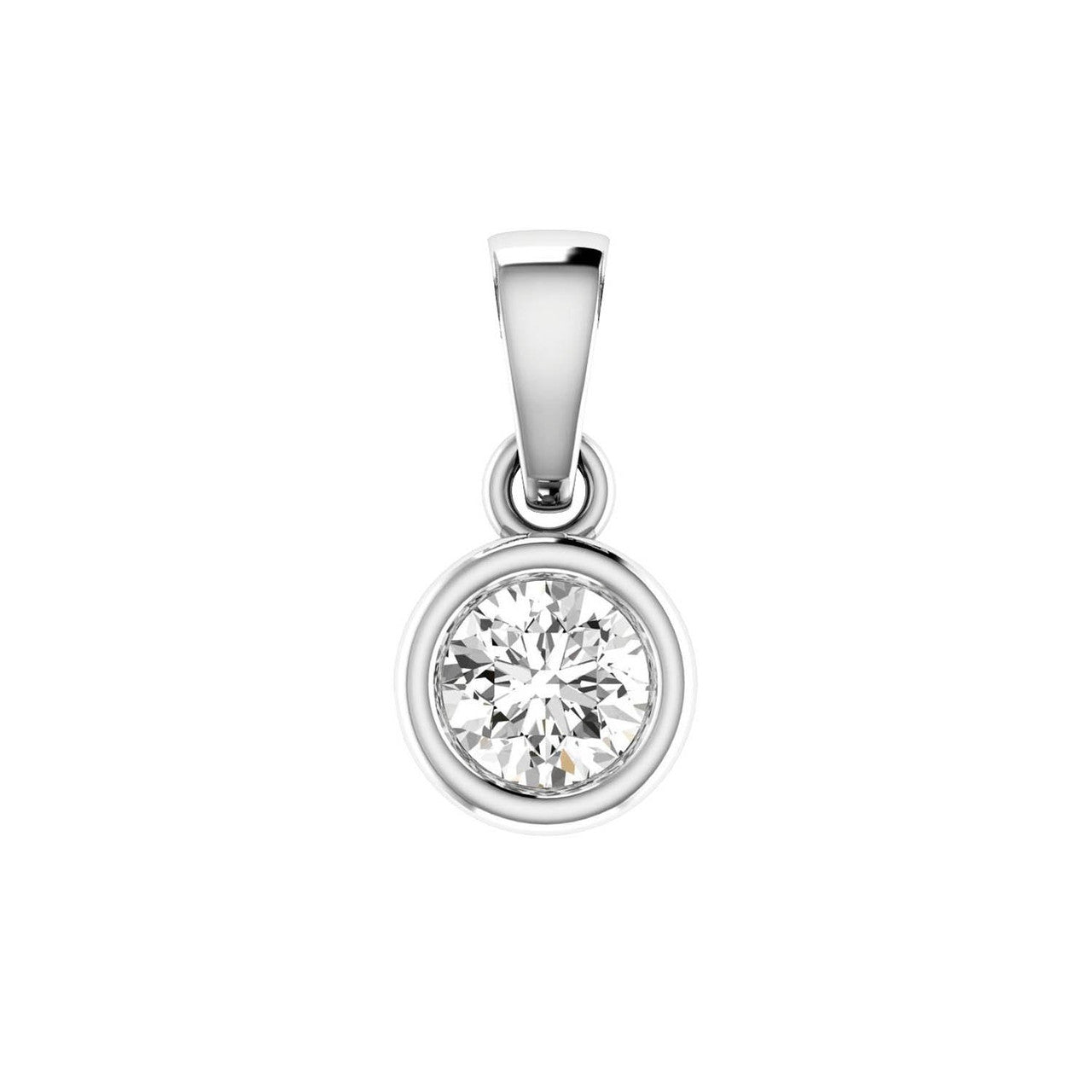 Ice Jewellery Diamond Solitaire Pendant with 0.08ct Diamonds in 9K White Gold - 9WBP08 | Ice Jewellery Australia