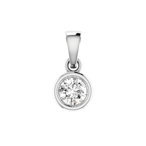 Ice Jewellery Diamond Solitaire Pendant with 0.10ct Diamonds in 9K White Gold - 9WBP10 | Ice Jewellery Australia