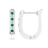 Ice Jewellery Emerald Diamond Huggie Earrings with 0.25ct Diamonds in 9K White Gold - 9WHUG25GHE | Ice Jewellery Australia