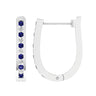 Ice Jewellery Sapphire Diamond Huggie Earrings with 0.50ct Diamonds in 9K White Gold - 9WHUG50GHS | Ice Jewellery Australia