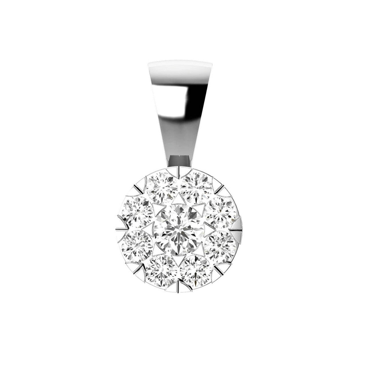 Ice Jewellery Cluster Diamond Pendant with 1.00ct Diamonds in 9K White Gold - 9WPCLUS100GH | Ice Jewellery Australia