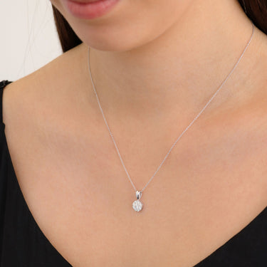Ice Jewellery Cluster Diamond Pendant with 0.50ct Diamonds in 9K White Gold - 9WPCLUS50GH | Ice Jewellery Australia