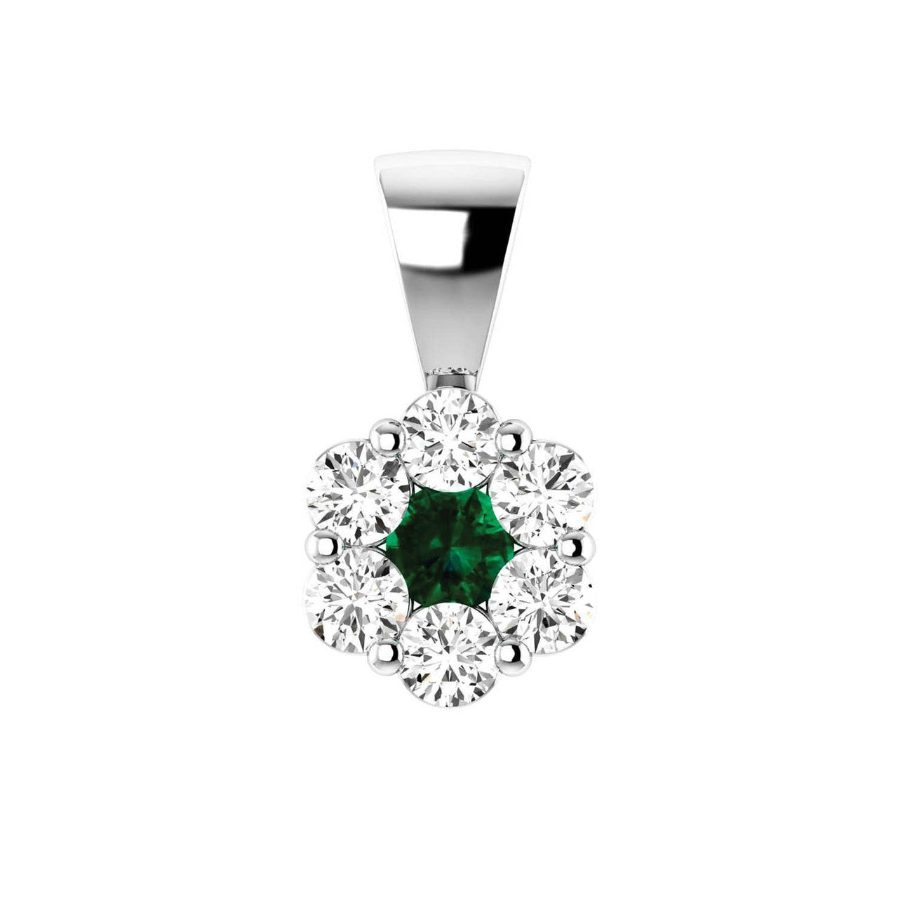 Ice Jewellery Emerald Diamond Pendant with 0.76ct Diamonds in 9K White Gold - 9WRP100GHE | Ice Jewellery Australia
