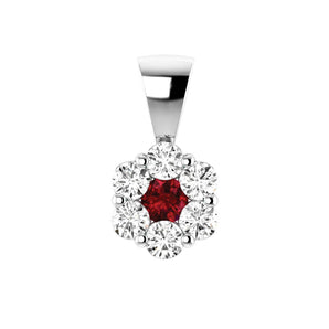 Ice Jewellery Ruby Diamond Pendant with 0.76ct Diamonds in 9K White Gold - 9WRP100GHR | Ice Jewellery Australia