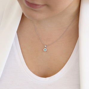 Ice Jewellery Emerald Diamond Pendant with 0.19ct Diamonds in 9K White Gold - 9WRP25GHE | Ice Jewellery Australia