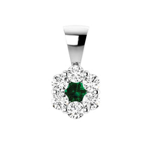 Ice Jewellery Emerald Diamond Pendant with 0.40ct Diamonds in 9K White Gold - 9WRP50GHE | Ice Jewellery Australia
