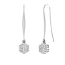 Ice Jewellery Cluster Hook Diamond Earrings with 0.25ct Diamonds in 9K White Gold - 9WSH25GH | Ice Jewellery Australia