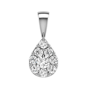 Ice Jewellery Teardrop Diamond Pendant with 0.25ct Diamonds in 9K White Gold - 9WTDP25GH | Ice Jewellery Australia
