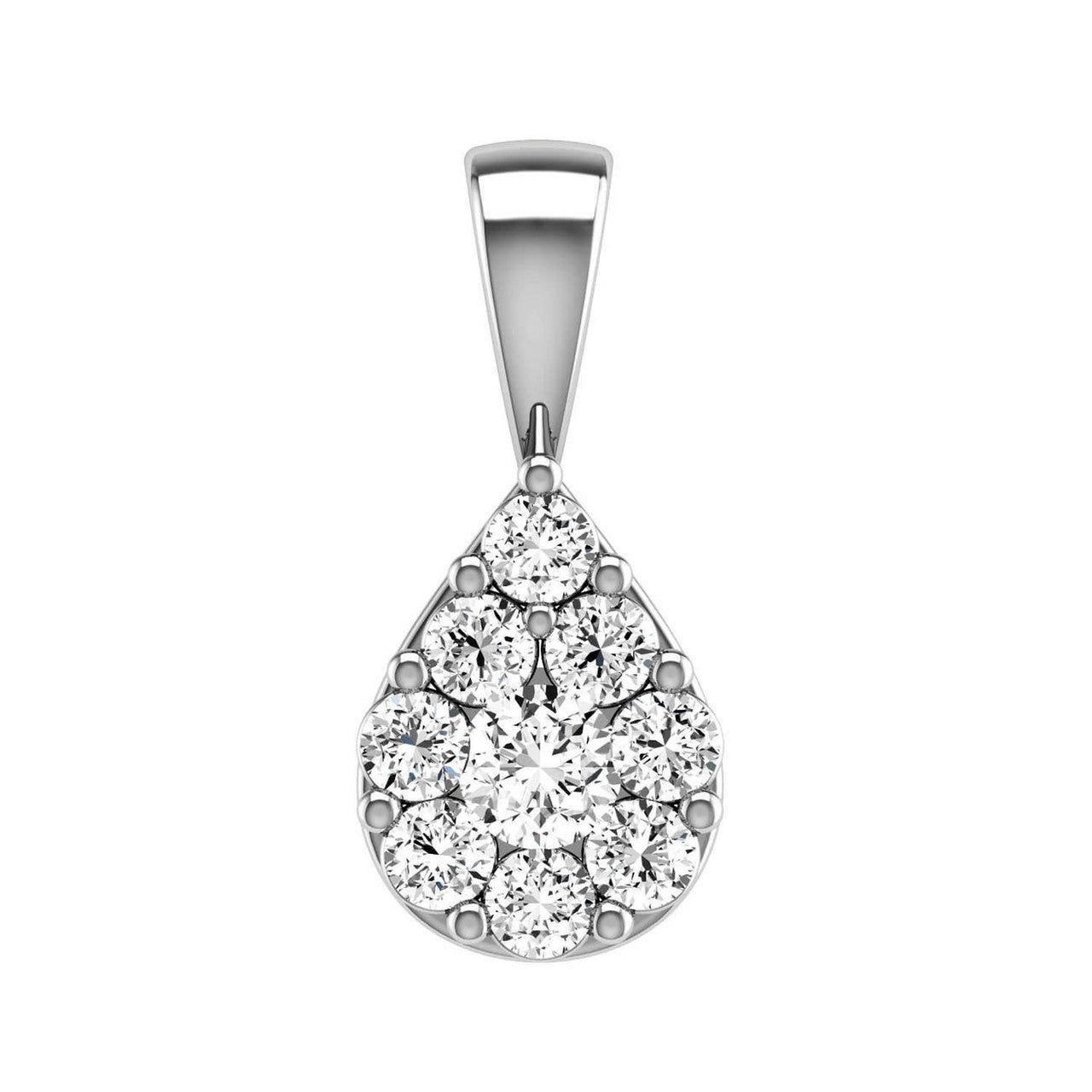 Ice Jewellery Teardrop Diamond Pendant with 0.33ct Diamonds in 9K White Gold - 9WTDP33GH | Ice Jewellery Australia