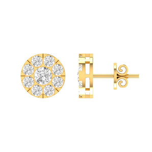 Ice Jewellery Cluster Diamond Stud Earrings with 0.33ct Diamonds in 9K Yellow Gold - 9YECLUS33GH | Ice Jewellery Australia