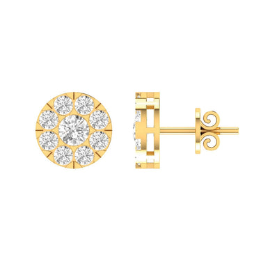 Ice Jewellery Cluster Diamond Stud Earrings with 0.50ct Diamonds in 9K Yellow Gold - 9YECLUS50GH | Ice Jewellery Australia