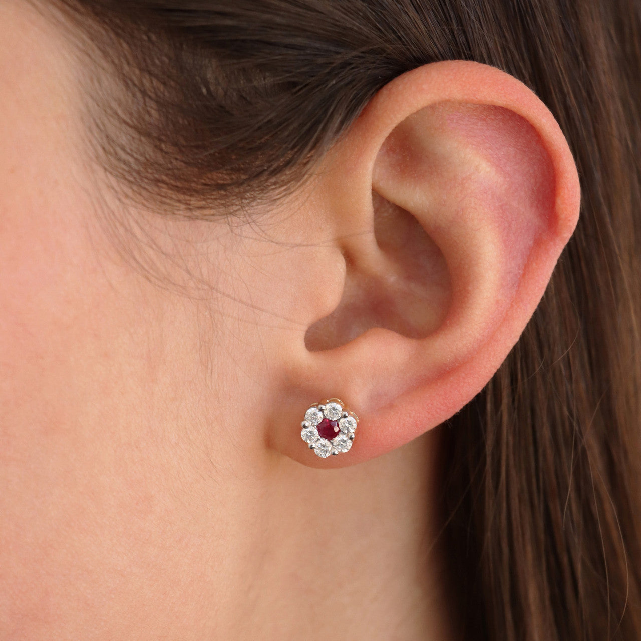 Ice Jewellery Ruby Diamond Earrings with 0.80ct Diamonds in 9K Yellow Gold - 9YRE100GHR | Ice Jewellery Australia