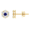 Ice Jewellery Sapphire Diamond Stud Earrings with 0.19ct Diamonds in 9K Yellow Gold - 9YRE25GHS | Ice Jewellery Australia