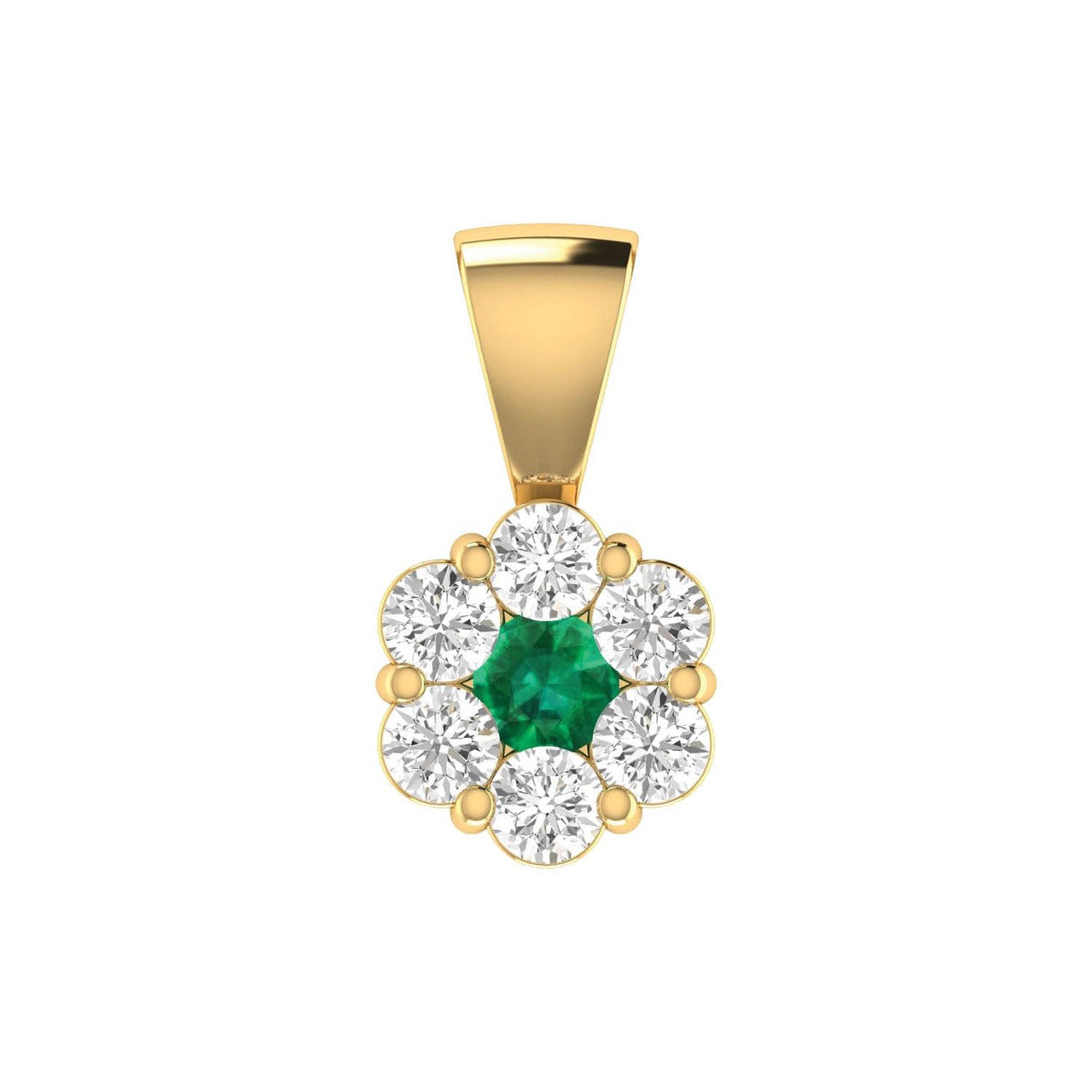 Ice Jewellery Emerald Diamond Pendant with 0.76ct Diamonds in 9K Yellow Gold - 9YRP100GHE | Ice Jewellery Australia