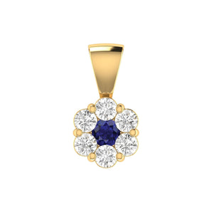 Ice Jewellery Sapphire Diamond Pendant with 0.76ct Diamonds in 9K Yellow Gold - 9YRP100GHS | Ice Jewellery Australia