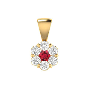 Ice Jewellery Ruby Diamond Pendant with 0.19ct Diamonds in 9K Yellow Gold - 9YRP25GHR | Ice Jewellery Australia