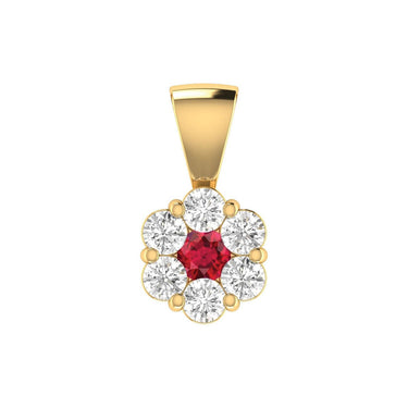 Ice Jewellery Ruby Diamond Pendant with 0.53ct Diamonds in 9K Yellow Gold - 9YRP75GHR | Ice Jewellery Australia