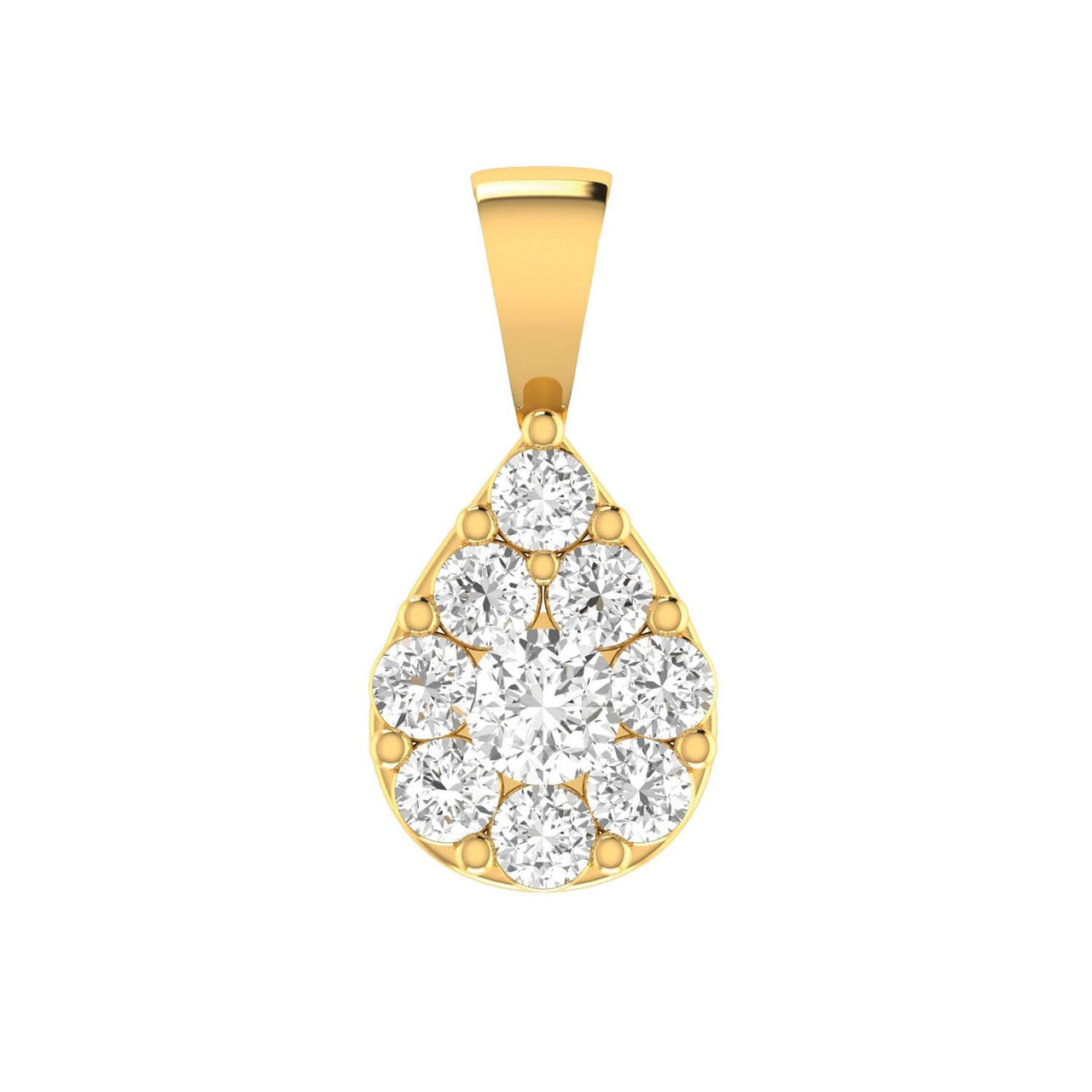 Ice Jewellery Teardrop Diamond Pendant with 1.00ct Diamonds in 9K Yellow Gold - 9YTDP100GH | Ice Jewellery Australia