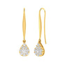 Ice Jewellery Tear Drop Hook Diamond Earrings with 1.00ct Diamonds in 9K Yellow Gold - 9YTDSH100GH | Ice Jewellery Australia
