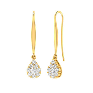 Ice Jewellery Tear Drop Hook Diamond Earrings with 0.15ct Diamonds in 9K Yellow Gold - 9YTDSH15GH | Ice Jewellery Australia