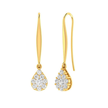 Ice Jewellery Tear Drop Hook Diamond Earrings with 0.50ct Diamonds in 9K Yellow Gold - 9YTDSH50GH | Ice Jewellery Australia