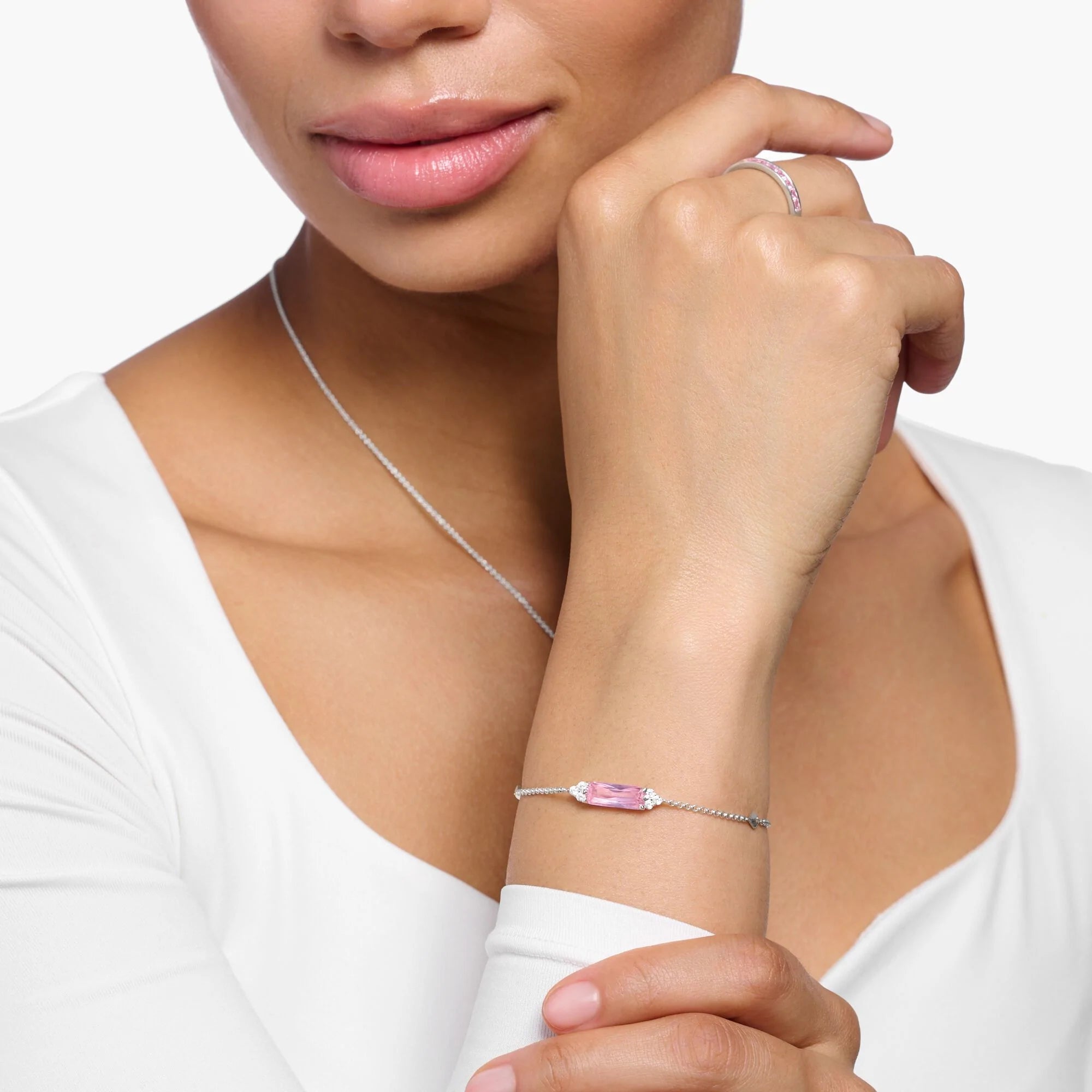 Pink American Diamond Bracelet Combo - ABDESIGNS – Abdesignsjewellery