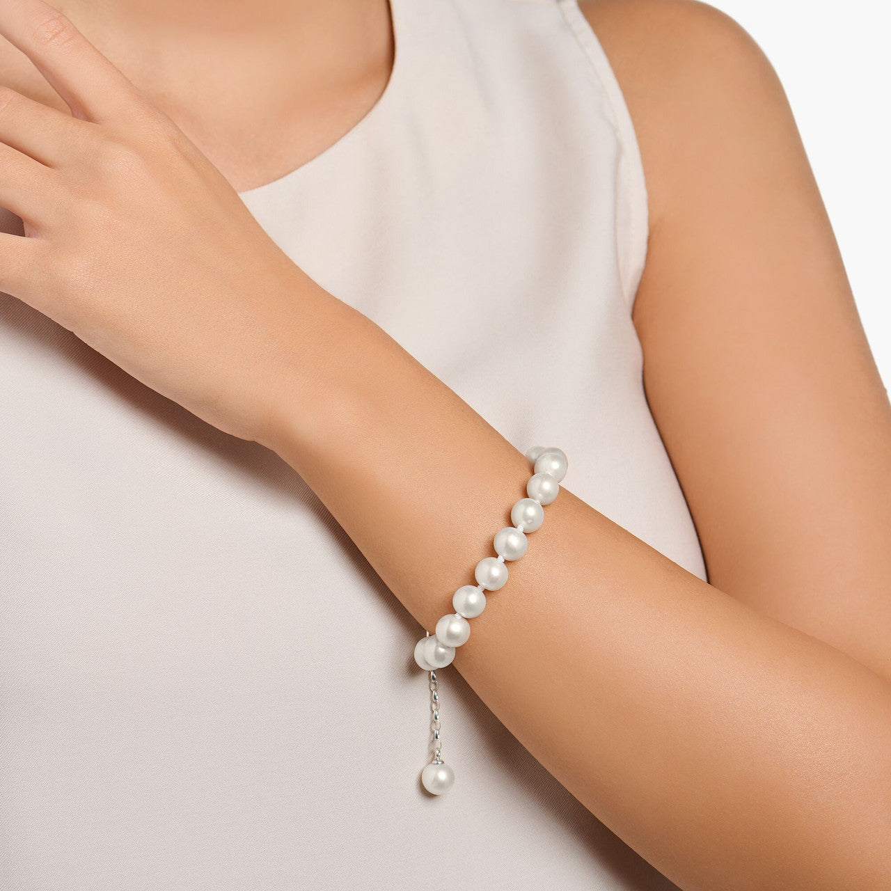 Kay Cultured Pearl Dangle Bracelet Sterling Silver 7.5