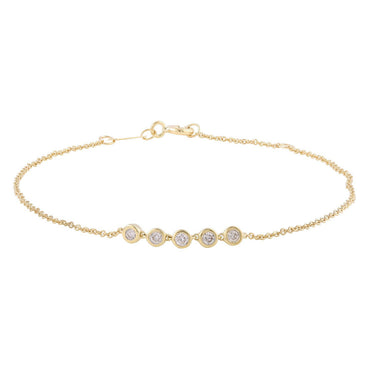 Ice Jewellery Bracelet with 0.15ct Diamonds in 9K Yellow Gold 17+2cm | Ice Jewellery Australia