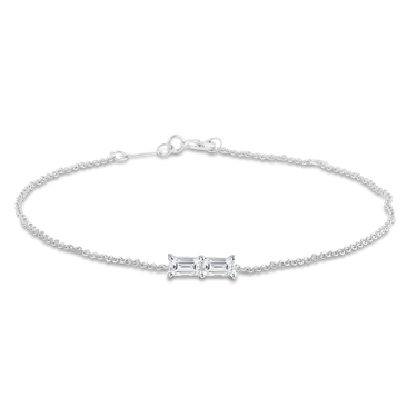 Ice Jewellery Bracelet with 0.06ct Diamonds in 9K White Gold 17+2cm | Ice Jewellery Australia